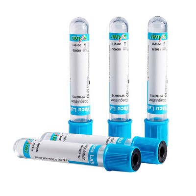 CE ISO Blue Top Glass Coagulatie-reageerbuizen met 3,2% natriumcitraatadditief