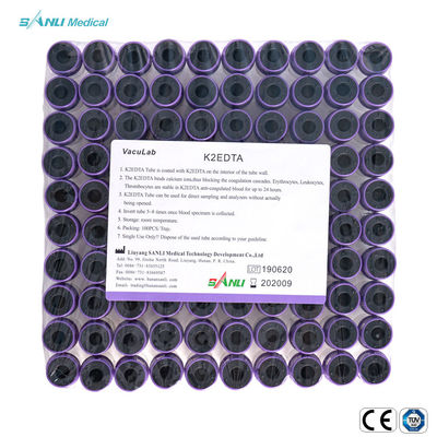 100pcs de steriele 6ml Buis van het het EDTA Gehele Bloed van Tray Lavender Top Blood Tube