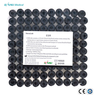 Zwarte Hoogste Erytrocietsedimentatie Rate Tube 13x75mm steriele 1.6ml